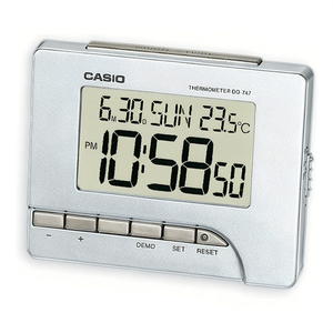 Silver DQ 747 8EF Projection LCD Alarm <b>Clock</b> with Temperature Sensor <b>Desk</b> <b>Clock</b> with Calendar Display - Product Image 2