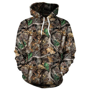 Sweat à capuche en molleton de coton lourd, camouflage, commande en gros, impression personnalisée sur écran, pull-over - Product Image 1