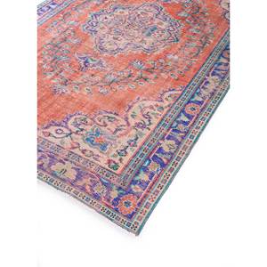 Alfombra Vintage de Lana 9x12, Anudada a Mano, con Medallón Rojo Naranja, Patrones de Rompecabezas Rectangulares para Entrada, Pasillo y Sala de Estar - Product Image 2