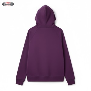 Streetwear de haute qualité pour hommes, sweat à capuche brodé en coton et polaire, teint uni, 300gsm, coupe régulière, avec logo personnalisé, pour l'hiver - Product Image 2