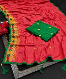 Saree brodé avec chemisier chemisier non cousu pièce femme indienne porter Sari bas prix en gros vêtement Surat - Product Image 6