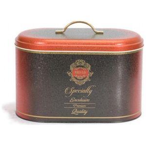 Specialty Red 9.8L Almacenamiento y contenedor de alimentos 178x338x200mm Caja de pan de metal con mango de metal - Product Image 1