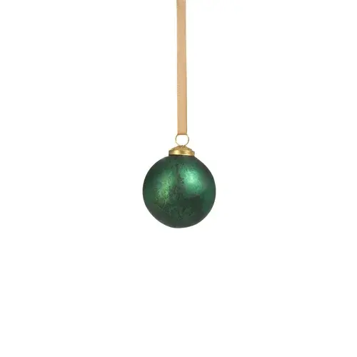 Ensemble d'ornements de Noël en boule de verre le plus vendu Ornement de boule de Noël en verre vert rond (lot de 6) Prix bas prêt à expédier