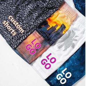 Pantalones cortos informales de malla de poliéster para hombre de alta calidad, pantalones cortos personalizados de verano para correr, entrenamiento, baloncesto, pantalones cortos bordados antiarrugas - Product Image 2