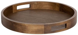 Bandeja de madera preciosa de aspecto redondo, bandeja de decoración de cocina, bandeja de servicio de madera natural 100%, madera pura - Product Image 5