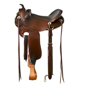 Sillín de equitación de calidad superior sintético Western Pleasure Trail Sillín de equitación perfecto para principiantes Trail Riders Saddles - Product Image 4