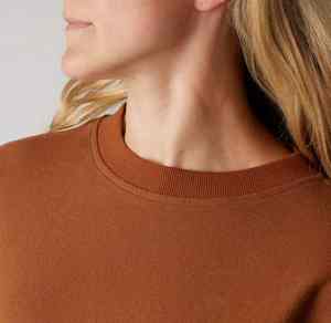 Sweat-shirt à col rond en coton biologique tendance, personnalisation de grande quantité, broderie en coton uni pour femmes - Product Image 6