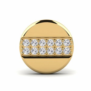 Fancy 10K Yellow <b>Gold</b> Plated Round Cut Moissanite Diamond Stud <b>Earring</b> for Classic Refined <b>Men's</b> Wedding Shine - Product Image 1