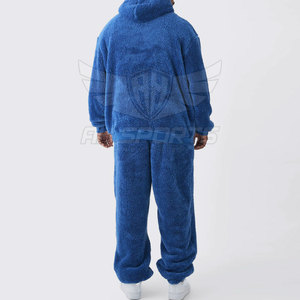 Ensemble de survêtements deux pièces pour hommes de grande taille en polaire Sherpa personnalisée pour l'hiver - Product Image 2