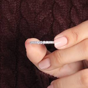 Anillo de diamantes cultivados en laboratorio de oro macizo de 14K para mujer Anillo de circón pulido de acero inoxidable de 18K de grado A - Product Image 6