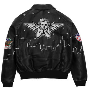 Vestes pour hommes personnalisées les plus vendues Veste en cuir pour hommes Motocycliste Veste d'hiver en cuir PU Letterman 2025 - Product Image 4