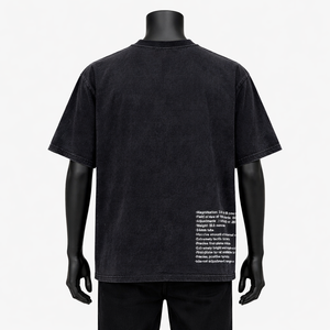 Camiseta Oversize Vintage Lavada Personalizada para Hombre, Estilo Urbano Minimalista, de Algodón Estampado, Manga Corta, Casual, Estilo Liso, con Ribete - Product Image 2