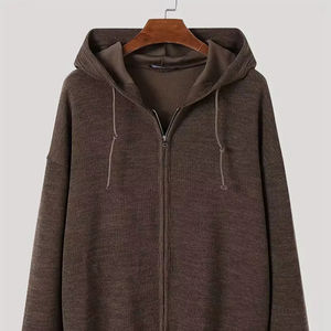 Vente en gros Sweat à capuche surdimensionné en molleton 100% coton pour hommes Pull personnalisé à manches longues décontracté Zip Plain Dyed Winter Wear Basics Cotton - Product Image 1