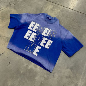 T-shirts pour hommes surdimensionnés à la mode, vente chaude, coupe ample, haute qualité, respirant, décontracté, anti-froissement, tissu 100% coton - Product Image 6