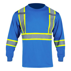 T-shirts de travail de sécurité haute visibilité pour hommes avec bandes réfléchissantes Construction Hi Viz Vêtements de travail à manches longues pour hommes - Product Image 3