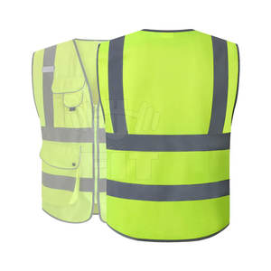 Chaleco de seguridad de poliéster de alta visibilidad personalizable para adultos de alta visibilidad con cremallera frontal y función a prueba de agua al mejor precio - Product Image 2