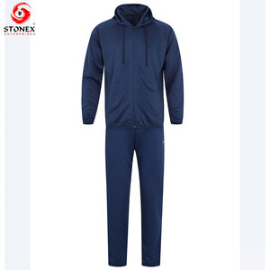 Ensemble survêtement zippé à capuche pour homme, 2 pièces, hiver |   Vêtement de sport décontracté, logo personnalisé, coupe ajustée, doublure en polaire, séchage rapide, respirant - Product Image 1