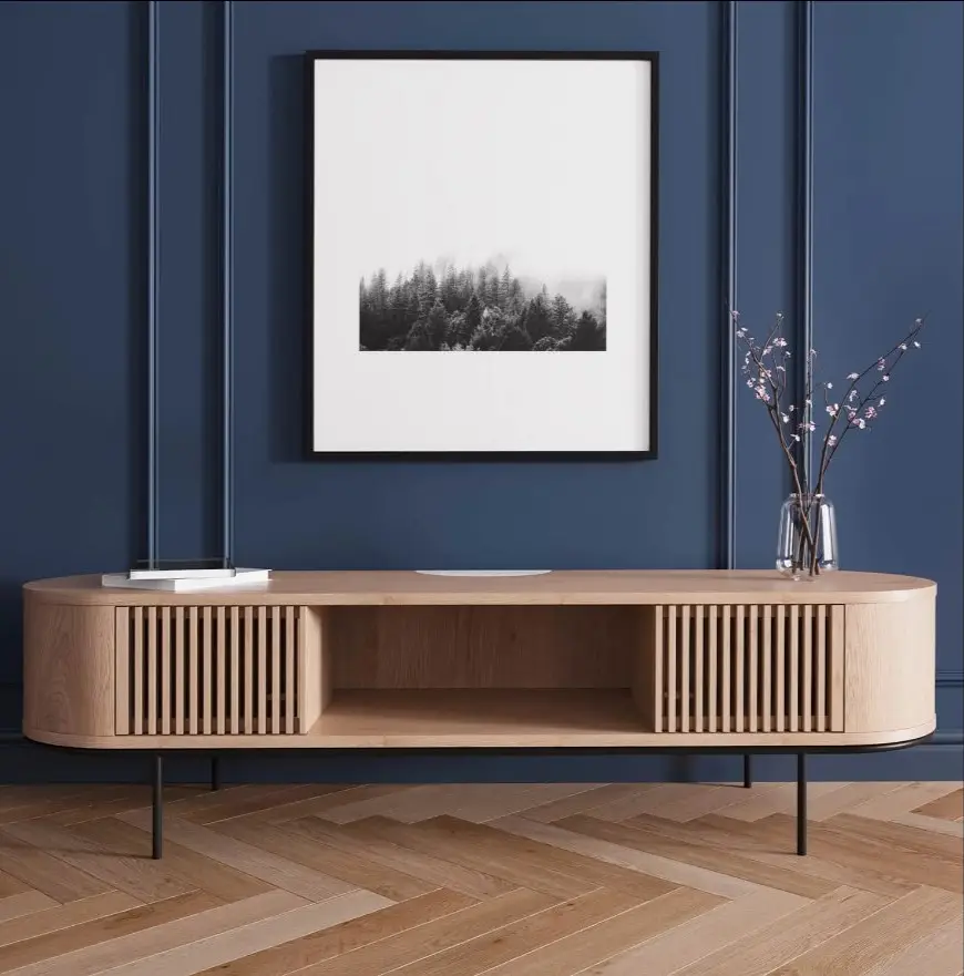 Modern TV dolabı ahşap tarzı İskandinav ahşap TV dolabı ev oturma mobilya ayarlanabilir boyutlar