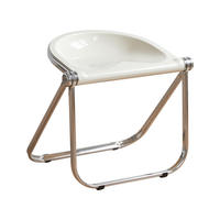 Chaise pliante moderne en acrylique transparent de luxe, tabouret de table basse en plastique transparent pour salon, vente en gros