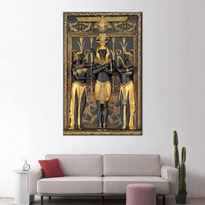 Tableau imprimé sur toile : Élégant cadeau sur toile sur le thème de l'Égypte avec motif hiéroglyphique, encadré style galerie - Product Image 1