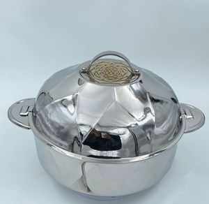 Nouvelle conception de casserole en métal pour fondue, finition dorée avec texture diamantée pressée, pour un usage domestique et en cuisine - Product Image 1