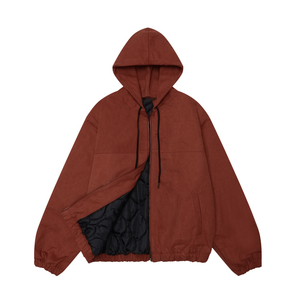 Sudaderas con capucha para hombre con cremallera completa Chaqueta de trabajo con capucha lavada Algodón pesado Diseño personalizado Logo Cómodo Tamaño transpirable - Product Image 4