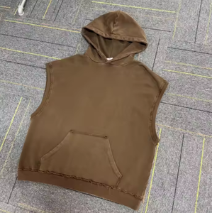 Ensemble deux pièces été vintage délavé à l'acide surdimensionné pour hommes chemise décontractée respirante et short avec broderie de logo personnalisée - Product Image 3