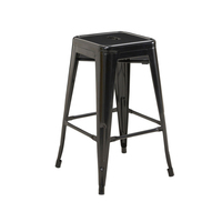 Chaise de bar industrielle vintage moderne de luxe en fer noir, tabouret de comptoir au design antique, tailles personnalisées pour utilisation dans les hôtels et bars MARWAR