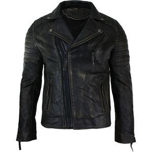 Chaqueta de cuero de oveja para hombre, chaqueta de motociclista de cuero genuino suave, ropa de abrigo elegante y a la moda, abrigo informal de invierno para hombre - Product Image 6
