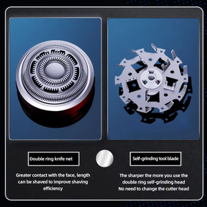 <span class=keywords><strong>HEIMA</strong></span>-Afeitadora eléctrica inalámbrica impermeable para hombre, recortadora de barba de doble hoja LCD recargable con cuchillas de acero inoxidable - Product Image 3