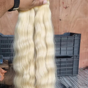 วิกต่อผมมนุษย์แบบเส้นผมสำหรับผมสไตล์ผมสีบลอนด์แบบไม่เรียบเหมือนเส้นผมชาวอินเดีย - Product Image 1