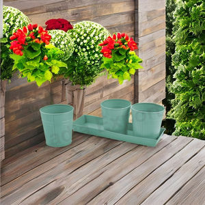 3 Pots de 27 cm avec plateau de 12 cm pour plantes et fleurs pour le jardin et la maison - Product Image 3