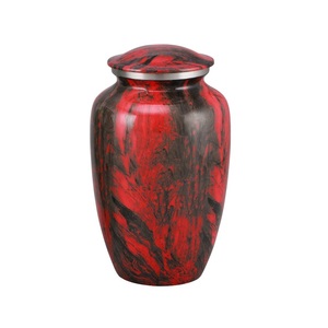 Urnas de cremación para adultos de aluminio de alta calidad con hermosa pegatina negra Suministros funerarios de metal terminado para cenizas humanas - Product Image 6