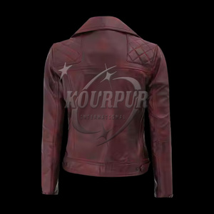 Veste en cuir PU 100% personnalisée pour femmes nouveau style motif solide réversible en peau de mouton noir foncé et marron pour l'extérieur - Product Image 2