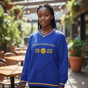 Sweat-shirt décontracté en coton pour femme Sigma Gamma Rho Sorority, pull à col rond, style universitaire, surdimensionné, brodé, élégant - Product Image 4