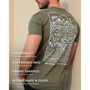 เสื้อยืดแขนสั้นสีเทาเข้มสำหรับผู้ชาย พิมพ์ลาย Cosmic Ocean ทรงปกติ คอกลม สไตล์ลำลอง Trackstar OEM แบรนด์ส่วนตัว TSI-G05-P0115 - Product Image 5