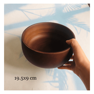 Tazón de Madera Hecho a Mano para Servir Ensaladas, Aperitivos y Decoración de Cocina, Origen Vietnam - Product Image 4