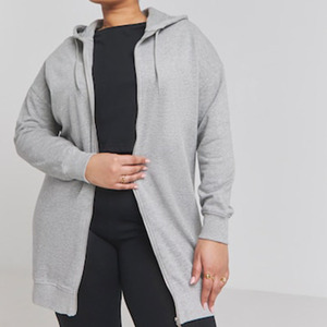 Sudadera con capucha de túnica con cremallera para mujer de Marga gris básica de calidad superior nuevas sudaderas con capucha en blanco antiarrugas y transpirables para mujer - Product Image 1