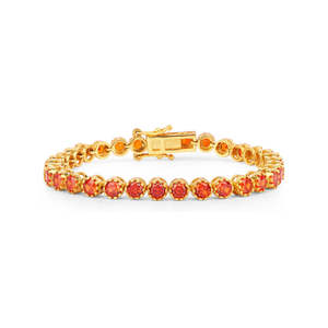 Fire <b>Opal</b> Zirconia Line <b>Bracelet</b> - Product Image 2
