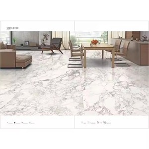 Vistaar Calacatta Glossy Marble Porcelain Slab Tiles 1200x2400mm 48x96in for Villa and Hotel Floors - Product Image 2
