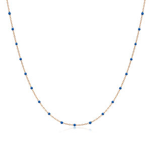 Collier chaîne tendance en argent sterling 925 turc, plaqué rhodium, avec design émaillé bleu, fait main, vente en gros, bijoux pour femmes - Product Image 5