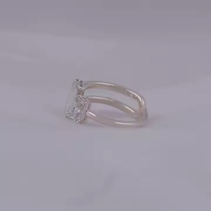 IGI Certified 1,26 Carat Radiant Cut Emerald Lab Grown Diamond 14K/18K Gold Stacking Band para compromiso Wedding Party-Romantic - Product Image 4