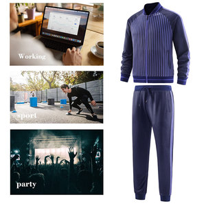 Chándal de Entrenamiento para Hombre, Otoño/Invierno, Color Sólido, 100% Algodón, Ligero, Diseño 2 en 1, Cierre Completo - Product Image 5