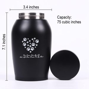 Stainless Steel Pet <b>Urns</b> Premium <b>Urns</b> for Dog and <b>Cat</b> Ashes Suitable Size <b>Urns</b> for Pet Ashes (Medium Black) - Product Image 6