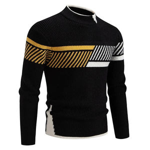Suéteres de manga larga para hombre, prendas de punto Jacquard, jersey de cuello redondo, ropa de hombre, suéter de punto transpirable para hombre 2025, OEM personalizado - Product Image 4