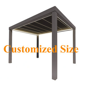 Pergola bioclimatique motorisée en aluminium 6063-T5, pergola électrique, véranda, gazebo imperméable avec <span class=keywords><strong>toit</strong></span> réglable - Product Image 1