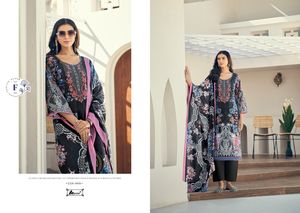 Costume d'impression numérique en pur coton de pelouse avec broderie élégante pour femmes au prix de gros - Product Image 5