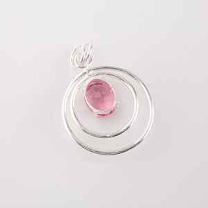 Pendentif en argent sterling 925 avec pierre précieuse tourmaline rose, bijoux pour femmes, certifié IGI, forme poire, pierre de naissance d'octobre, cadeau - Product Image 2