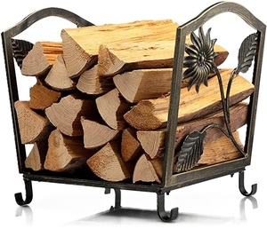 Porte-bûches en métal décoratif et esthétique de conception de luxe pour la maison et le jardin Porte-bûches en métal Bois de chauffage rustique - Product Image 2