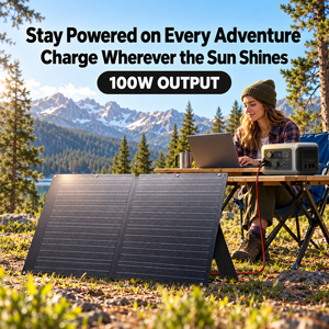 Panneau solaire monocristallin TOPCon 16BB pliable noir 100W, portable pour le camping en plein air - Product Image 5